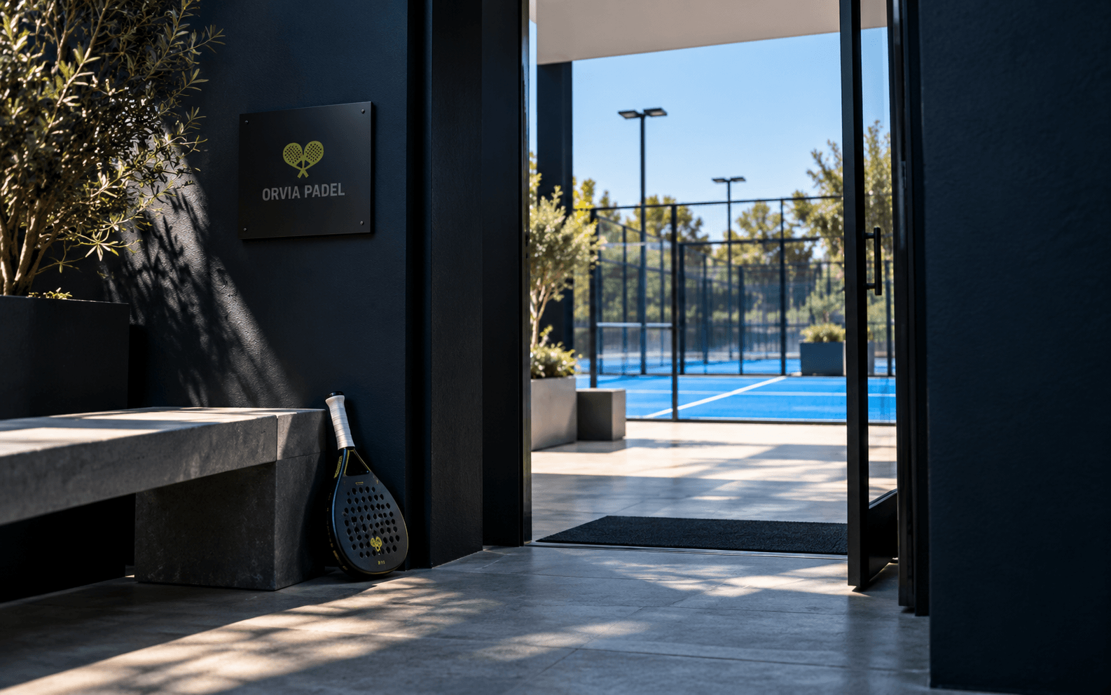 Entrance to ORVIA Padel club